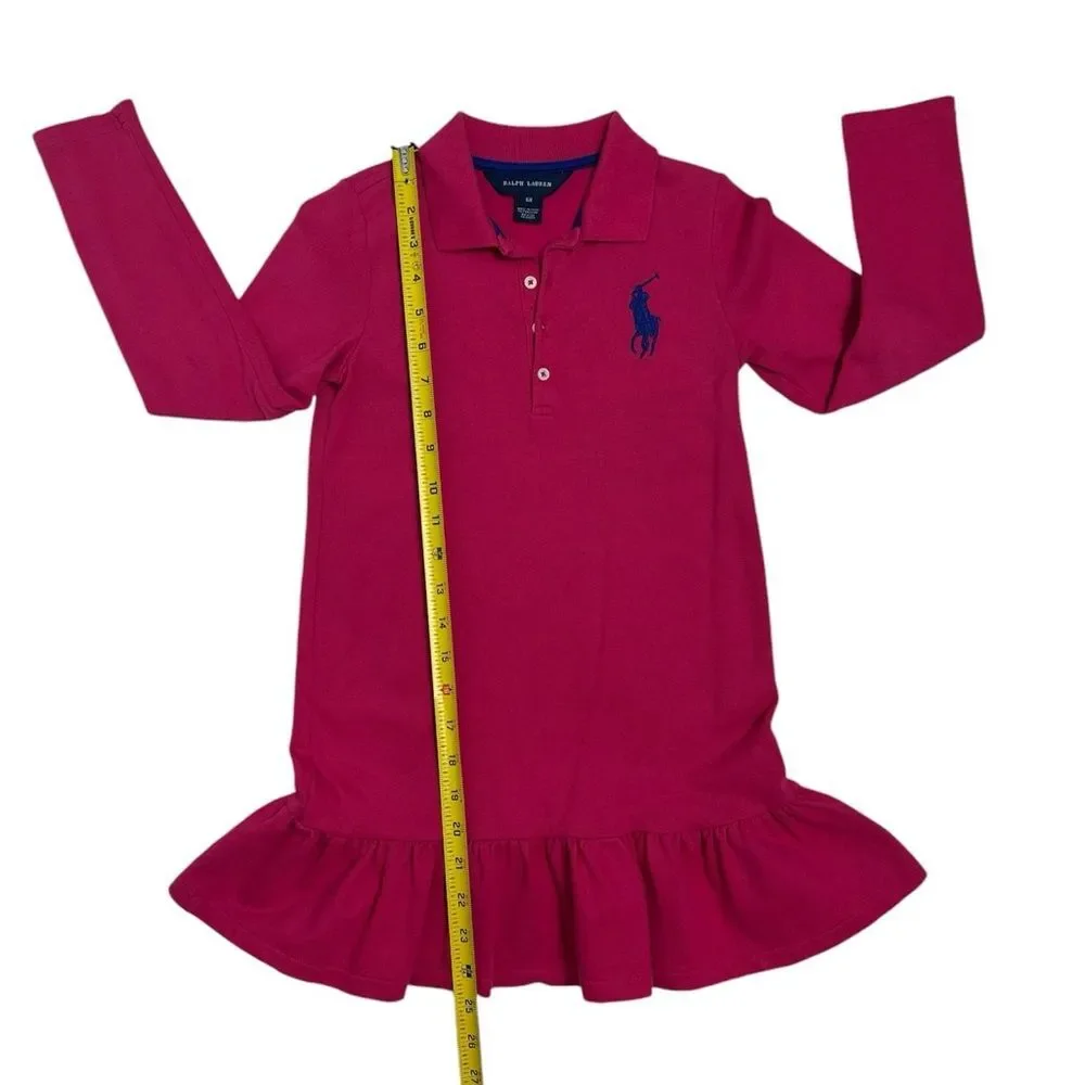 RALPH LAUREN Big Pony Long-Sleeve Polo Dress‎ SIZE 6X